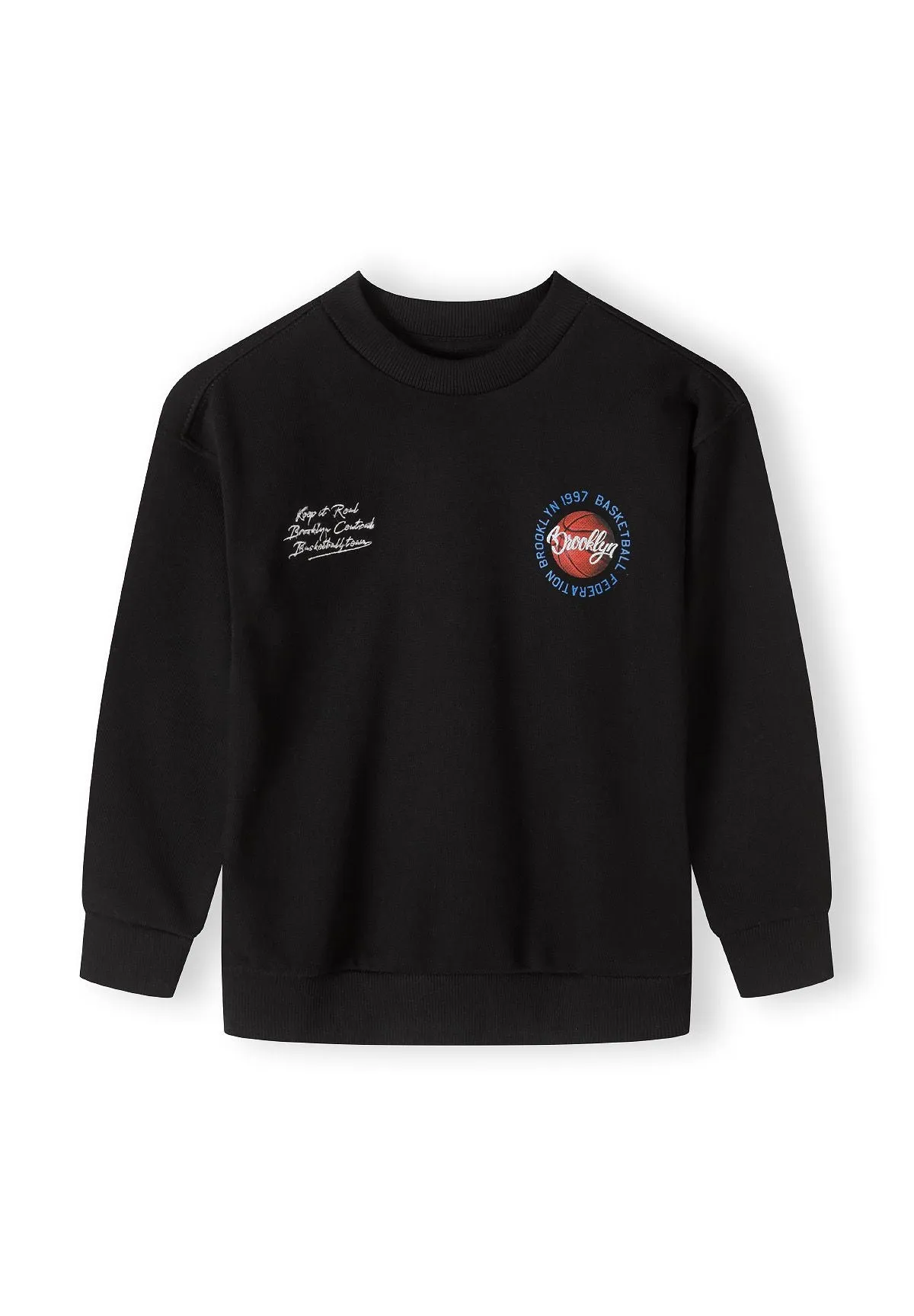 Minoti 42557 sweatshirt sort oversized broderi