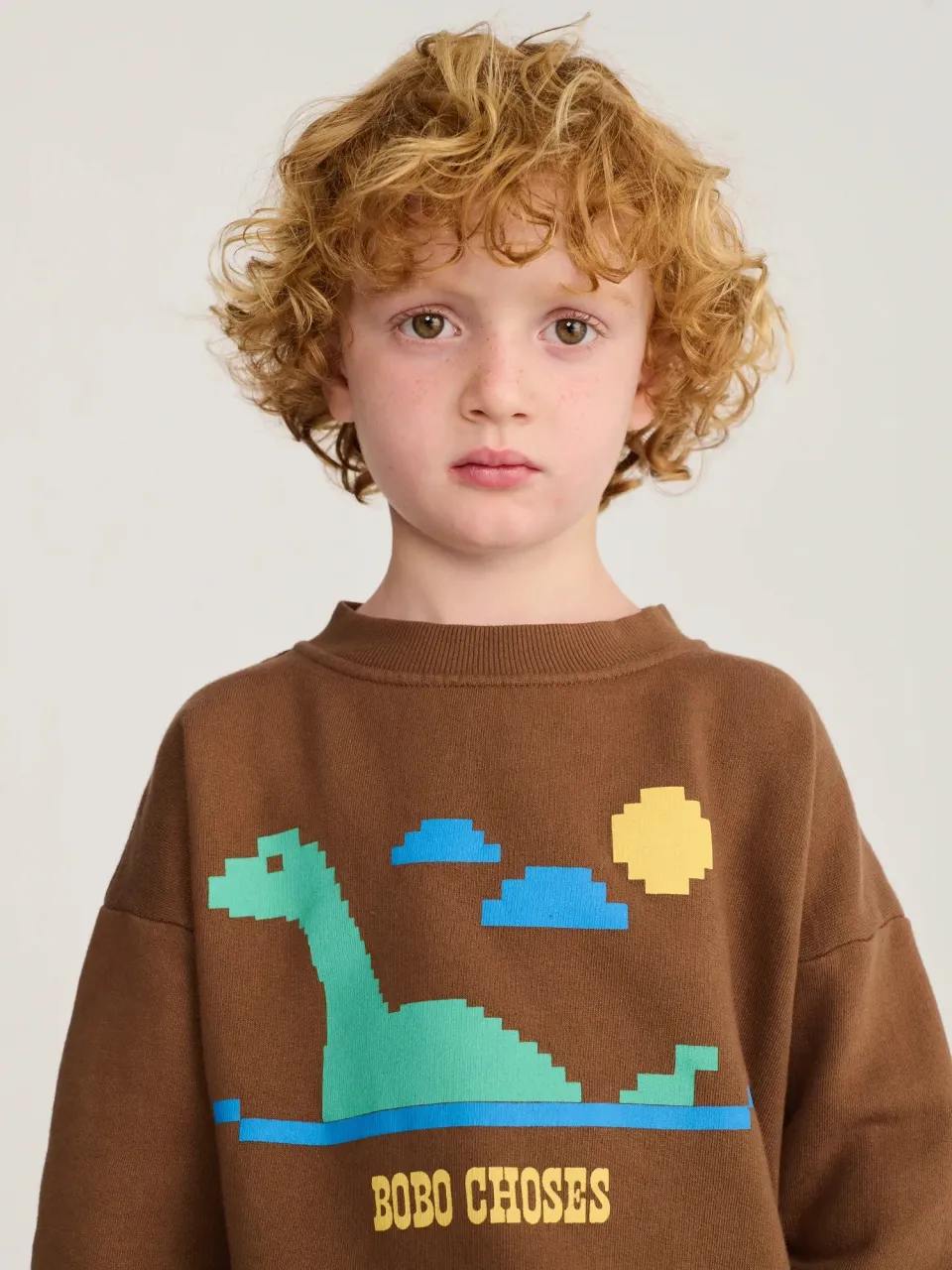 Bobo Choses Lake Monster sweatshirt mørkebrun 4-5Y