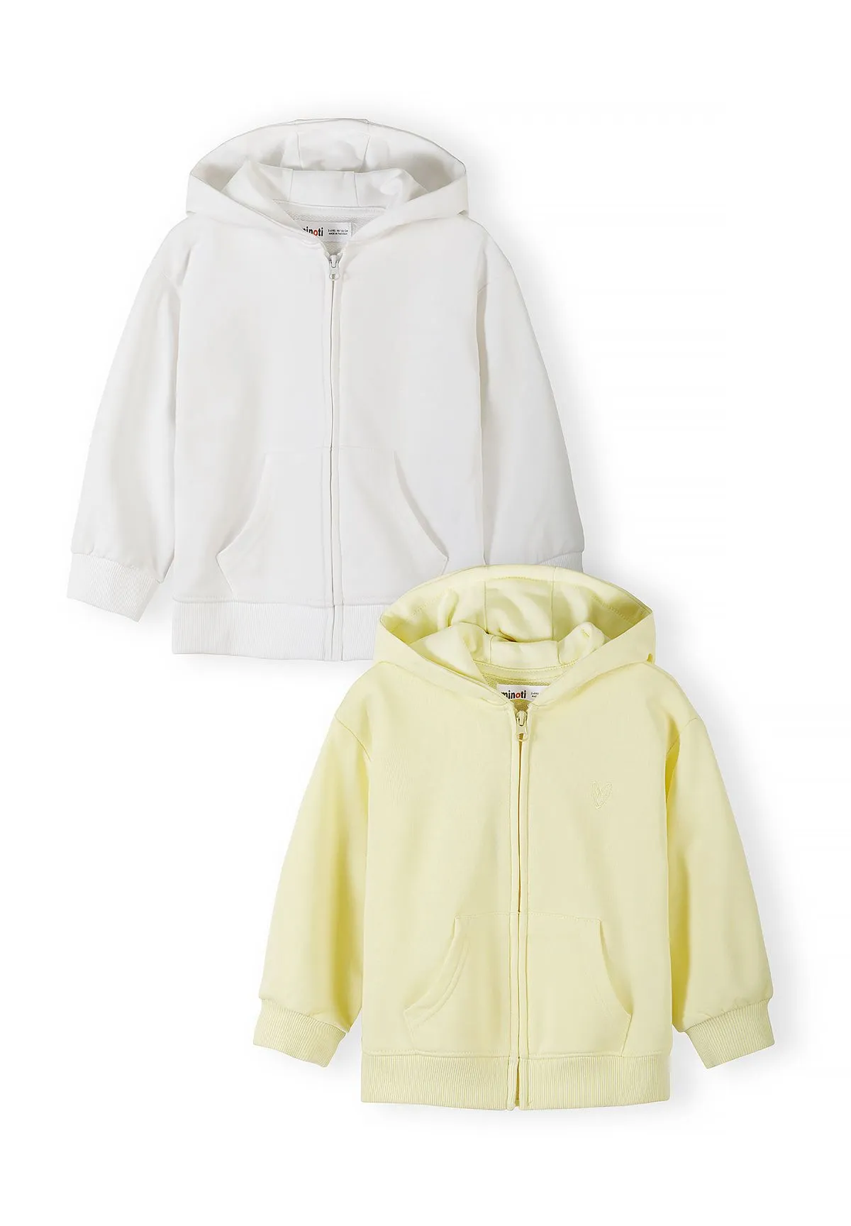 Minoti 44736 zip-hoodie gul 2-pak bomuld