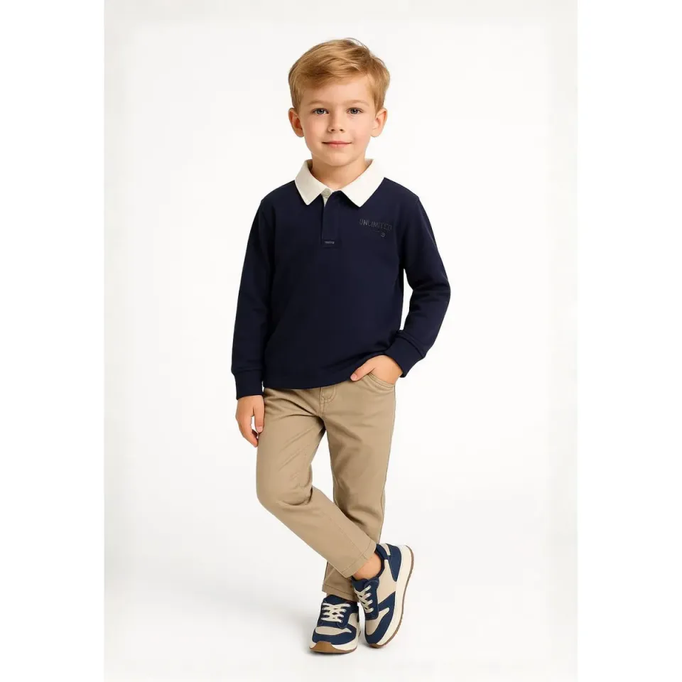 Minoti 44283 poloshirt navy langærmet til drenge