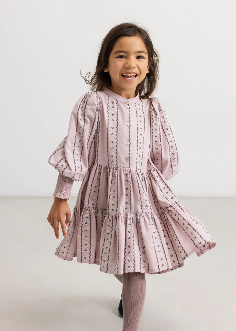 MarMar Dela kjole Dusty Purple Bloom broderi