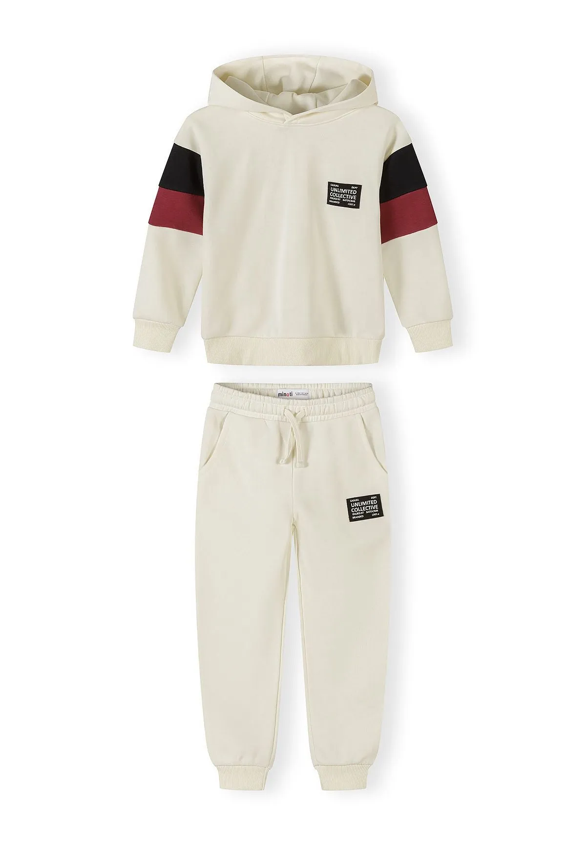 Minoti 44779 joggingdragt creme drenge bomuld