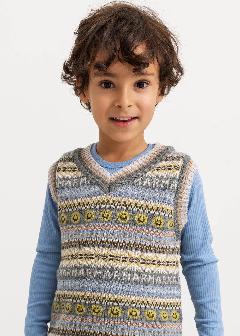 MarMar Taj strikvest Fair Isle bomuldsuld