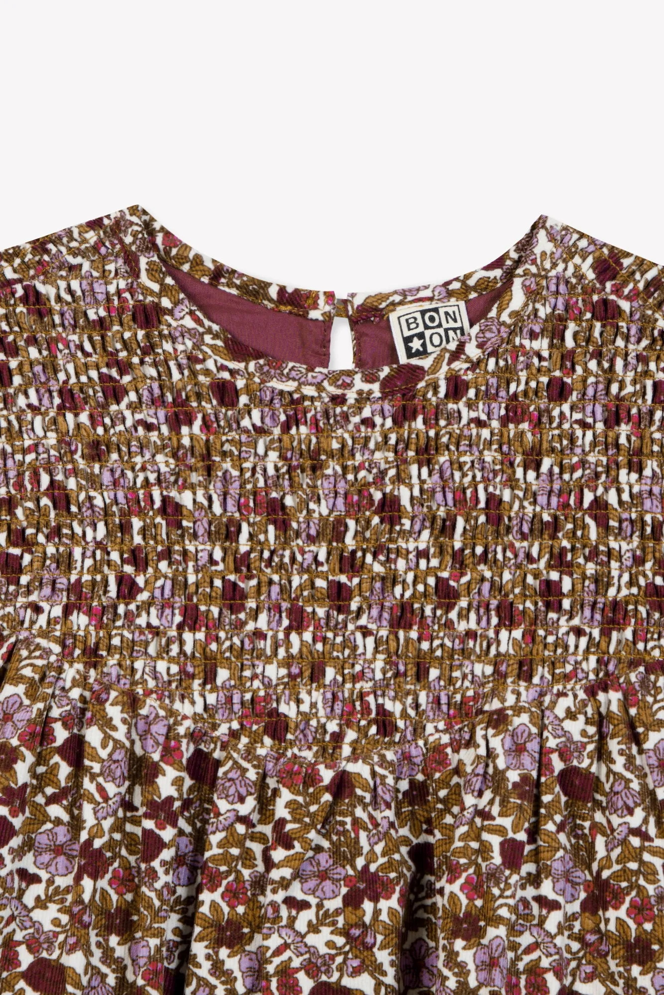 Bonton Perle Swinging London kjole velour blomstret