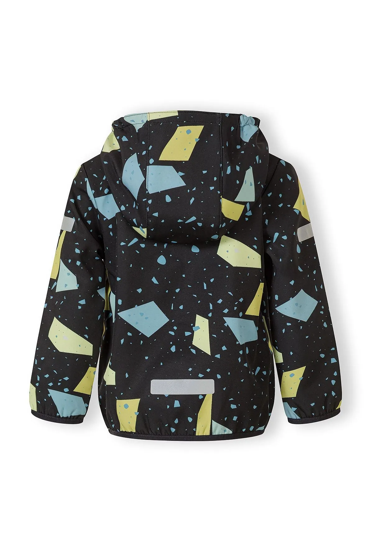 Minoti 44594 softshelljakke sort grafisk print