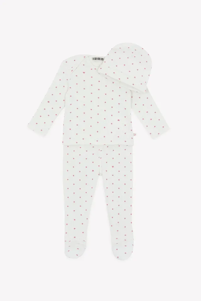 Bonton Patino stjernepyjamas med fødder rosa