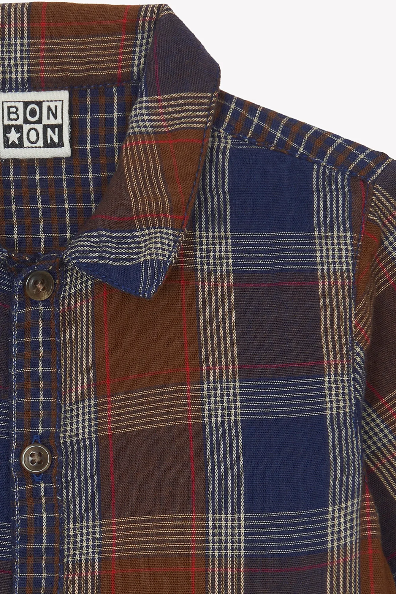 Bonton Mister Barn skjorte ternet bomuld
