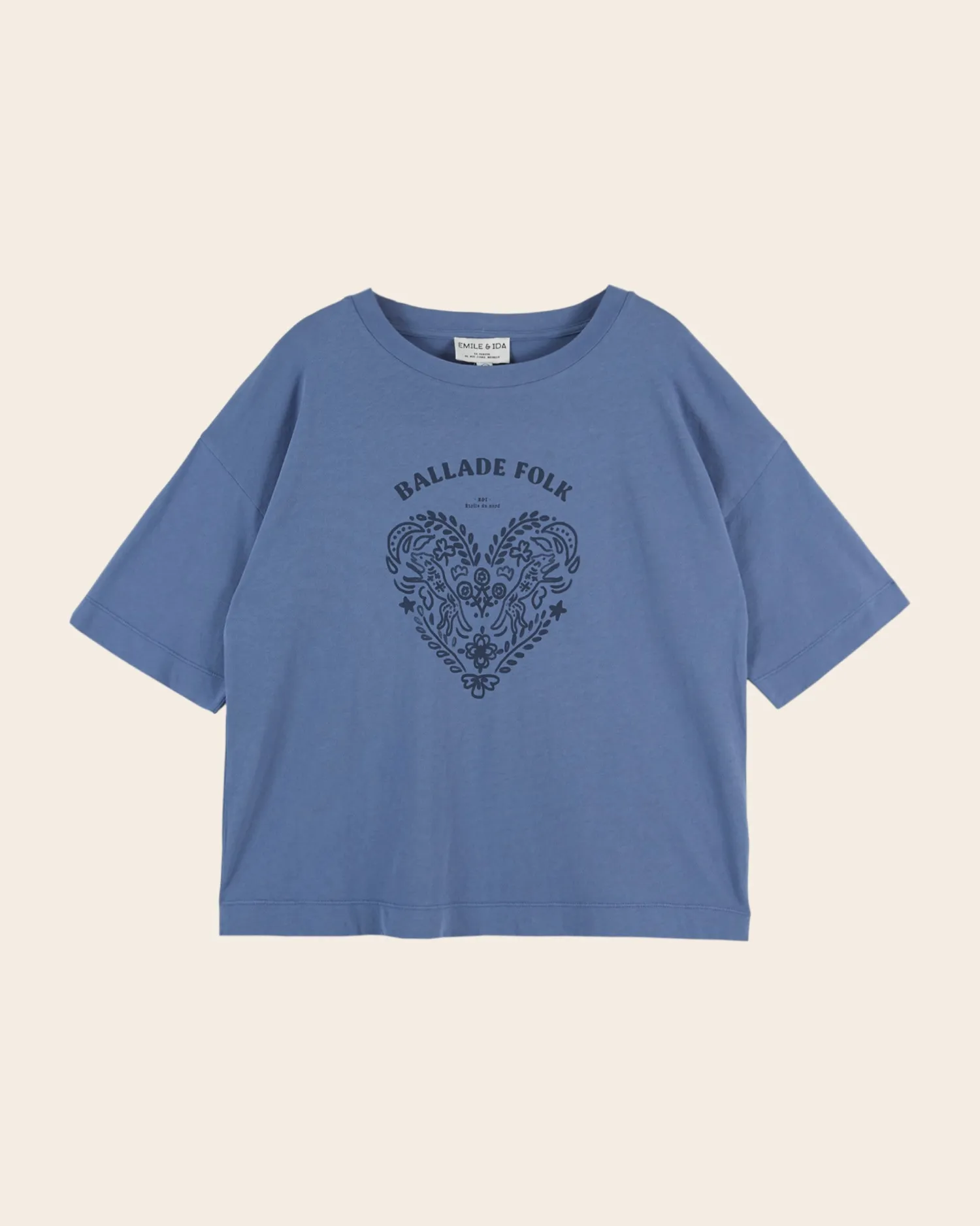 Emile et Ida Ballade Folk Elly T-shirt blå oversize