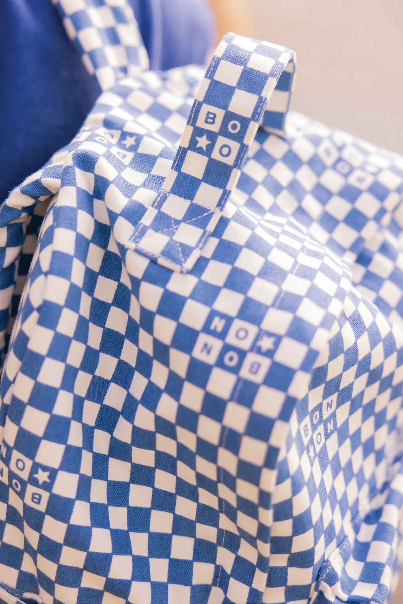 Bonton Damier rygsæk blåternet bomuld