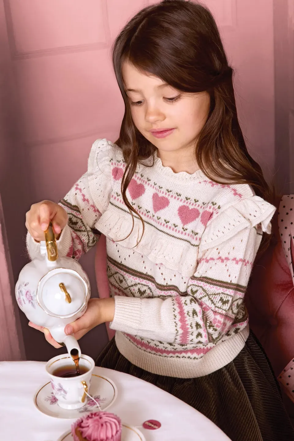 Bonton Mignonne Jacquard striktrøje uld
