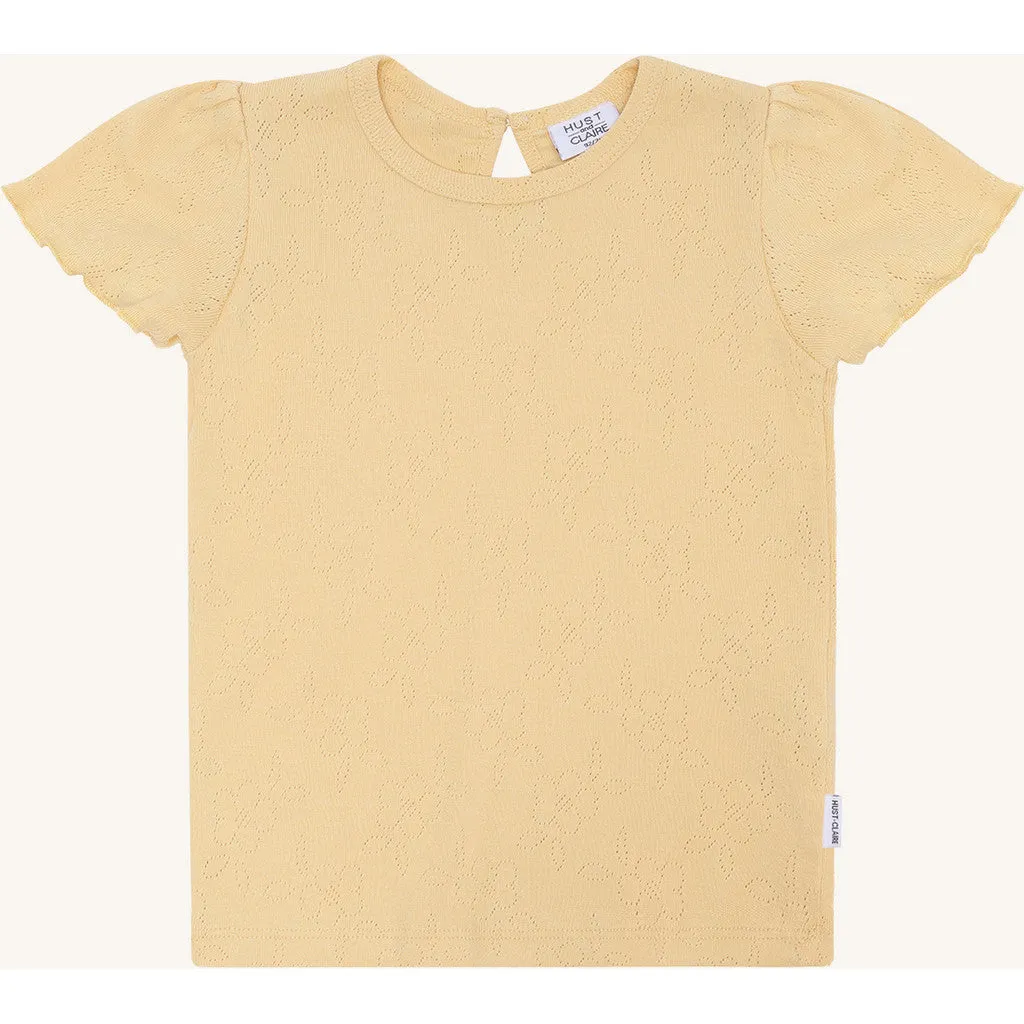 Hust & Claire HCAlma T-shirt Nectar pointelle økobomuld