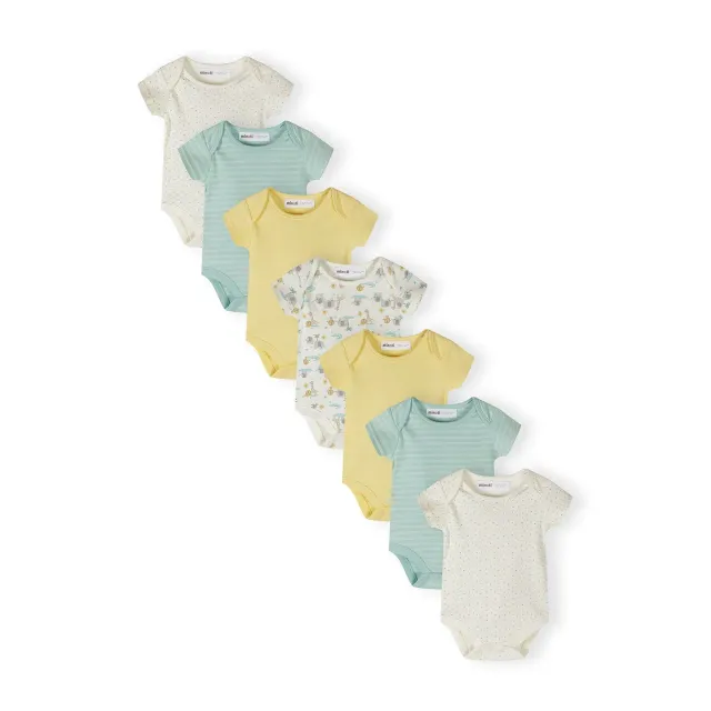 Minoti 44528 bodys 7-pak creme mint bomuld til baby