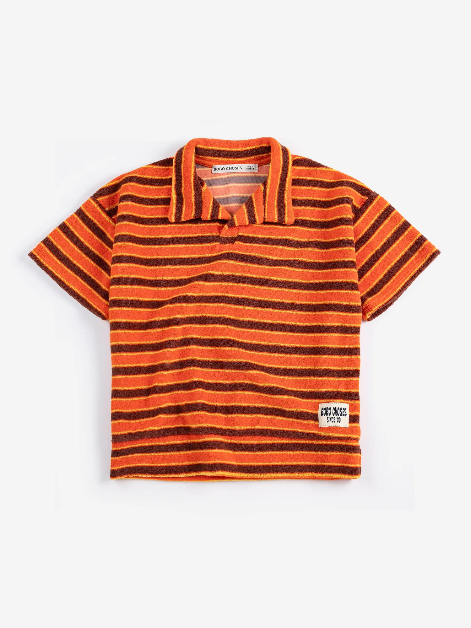 Bobo Choses Striped Brick SB126AC022 polo 2-3 år stribet