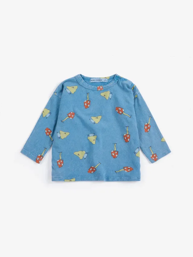 Bobo Choses Mush Monster Duo T-shirt blå 12M økologisk