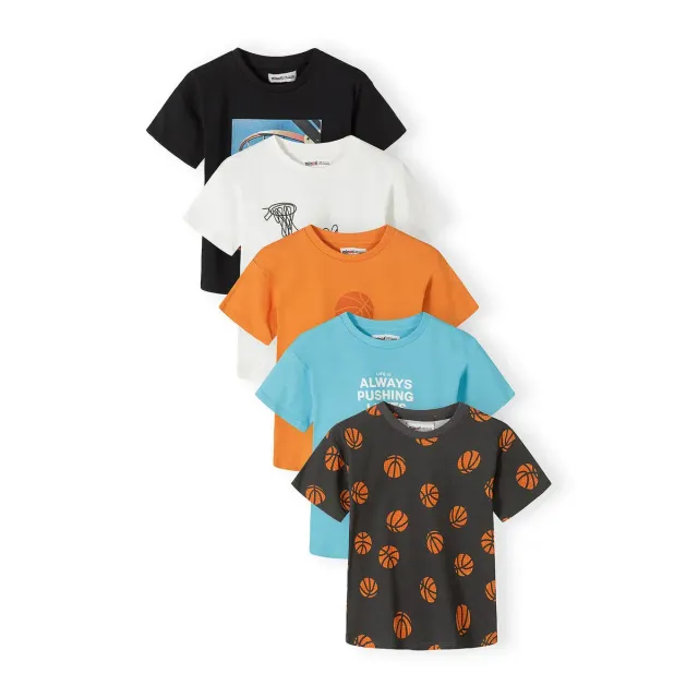 Minoti 44873 t-shirts 5-pak basketball bomuld