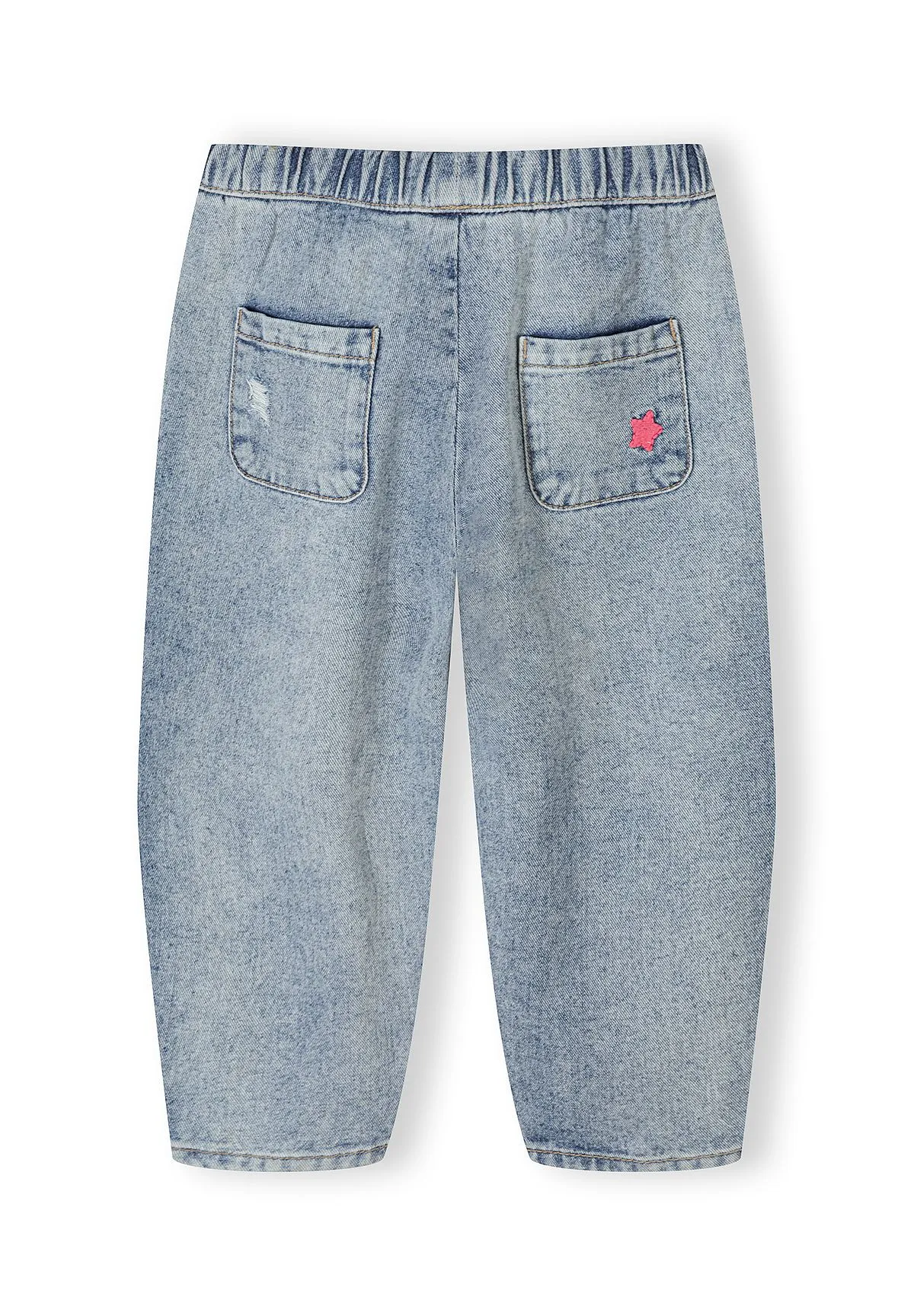 Minoti 44677 jeans piger lyseblå bærbroderi 104