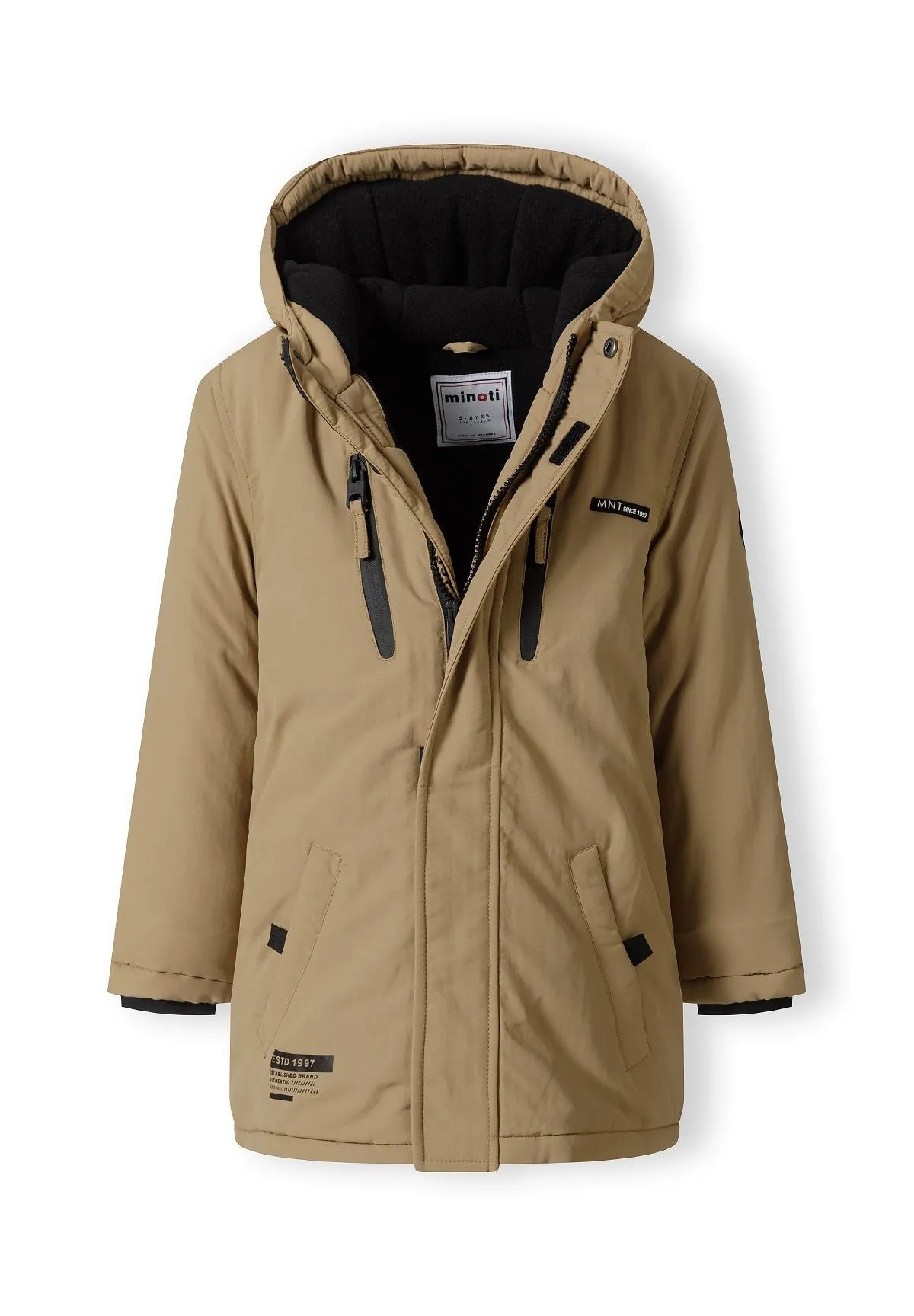 Minoti 41083 parka teddyfutter beige til drenge