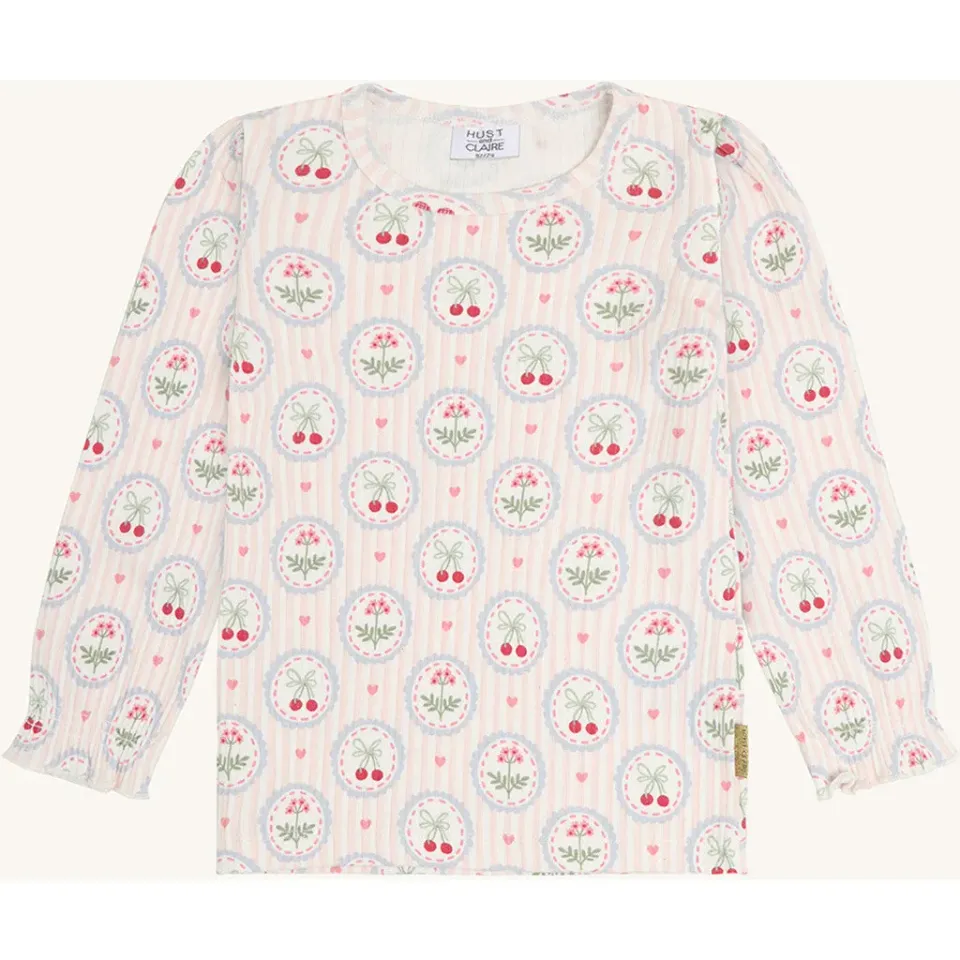 Hust & Claire Alma Frame langærmet t-shirt ivory økologisk
