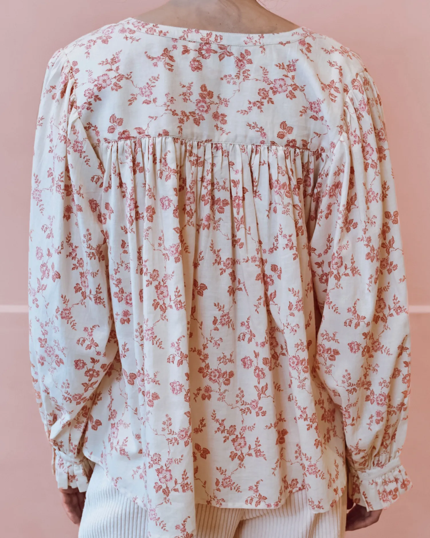 Emile et Ida Edounia Rosalie blouse ecru rosa økologisk