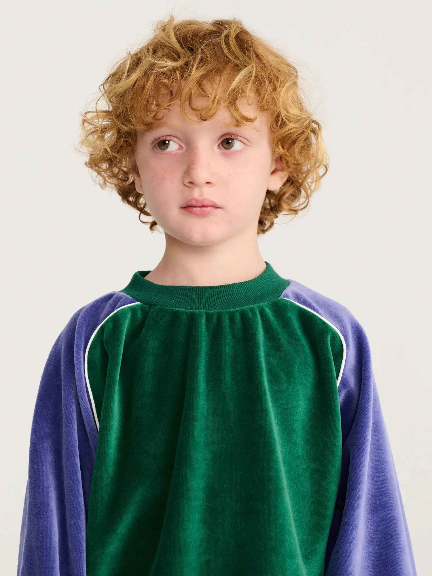 Bobo Choses Color Block sweatshirt grøn 2-3Y løs