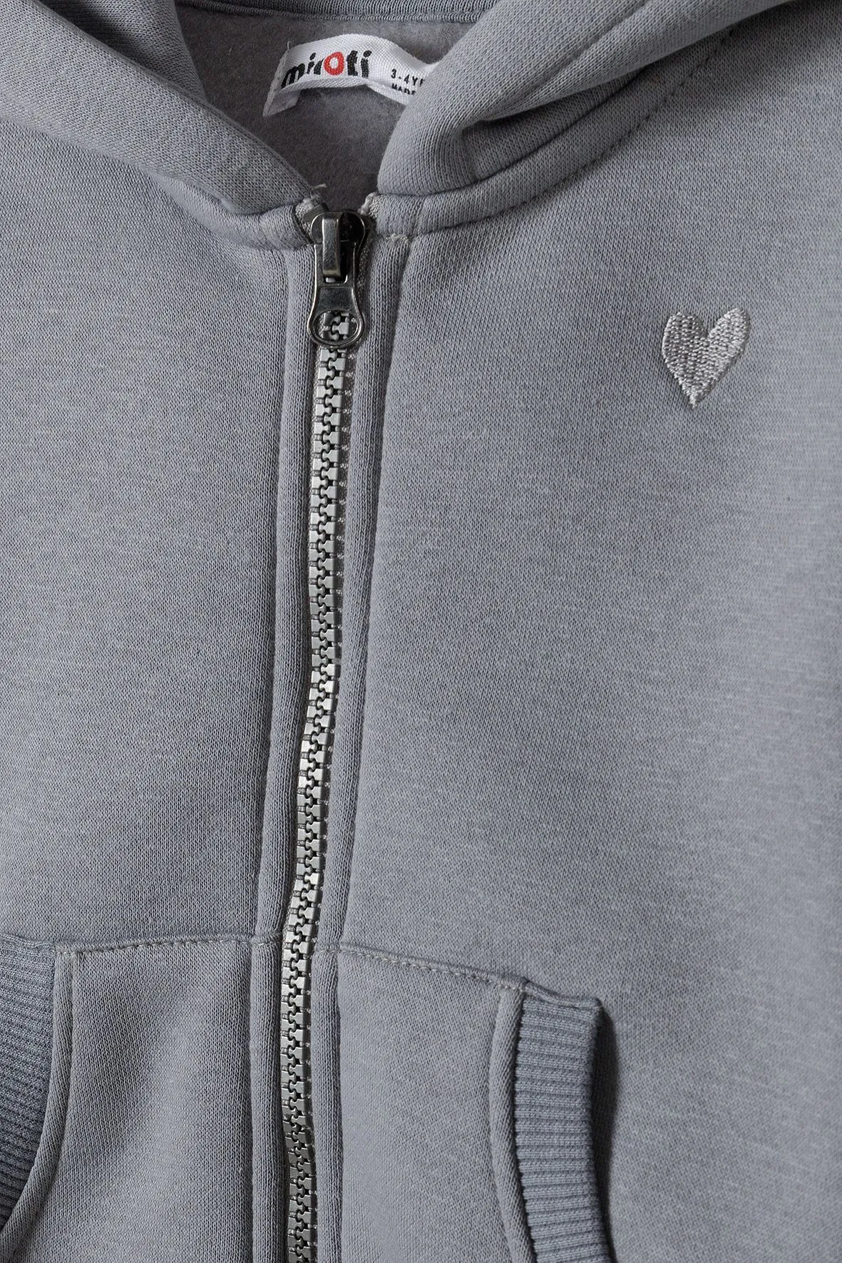 Minoti 39718 hoodie grå med lynlås pige