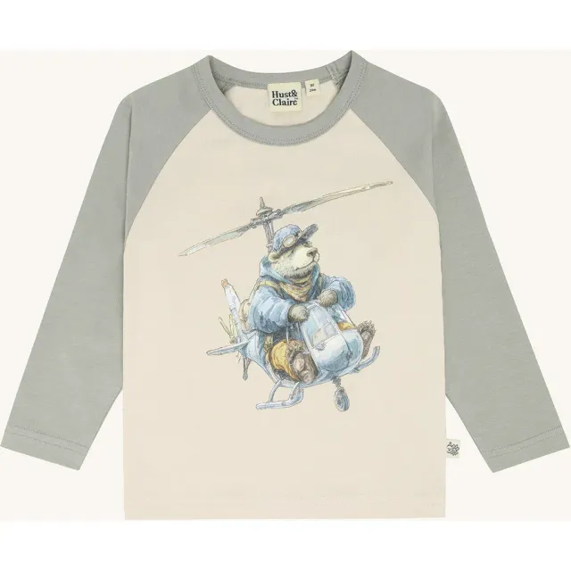 Hust & Claire HCAnton Helicopter bluse forest fog bomuld