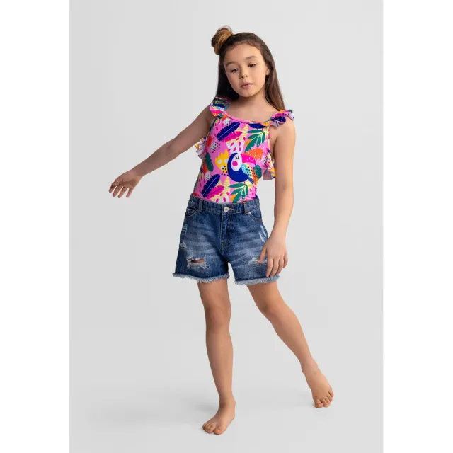 Minoti 44937 pige denimshorts 2-pak lyseblå
