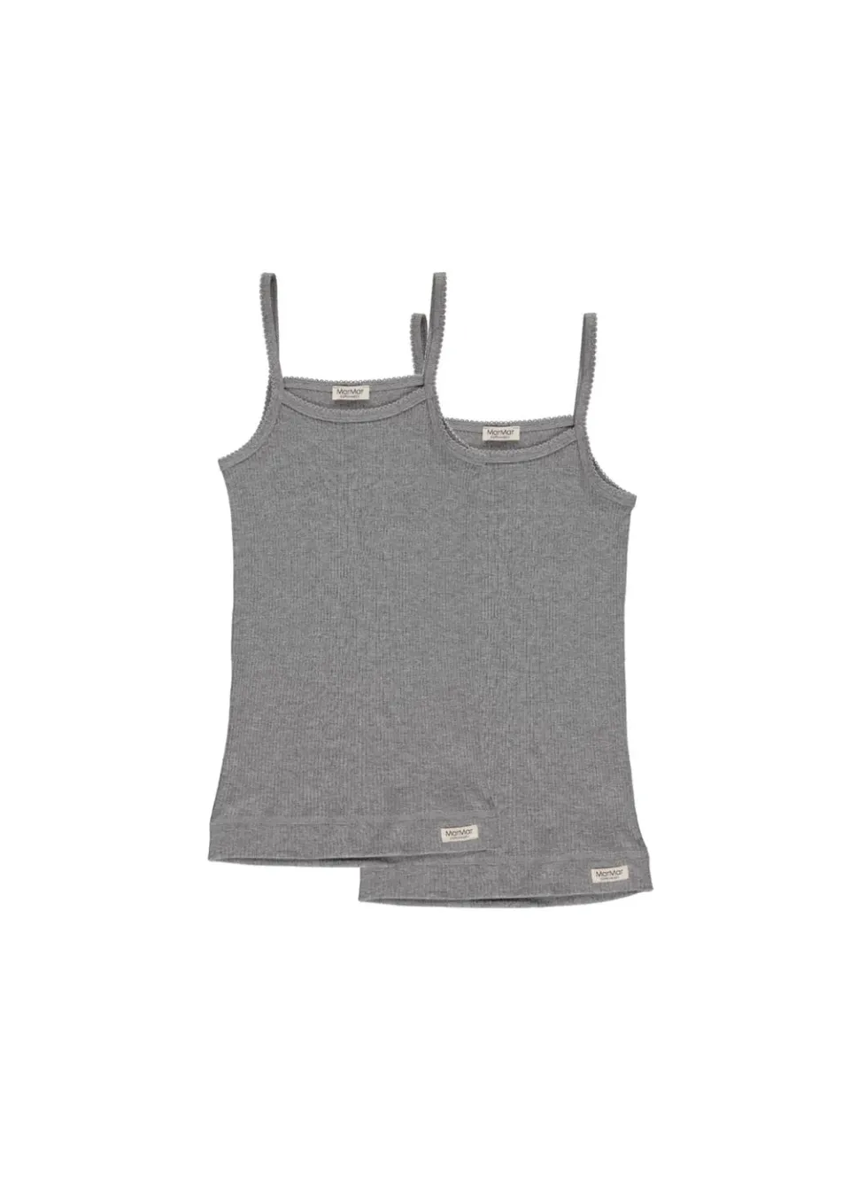 MarMar Copenhagen Strap Vest 2-pak undertrøje grey melange økologisk