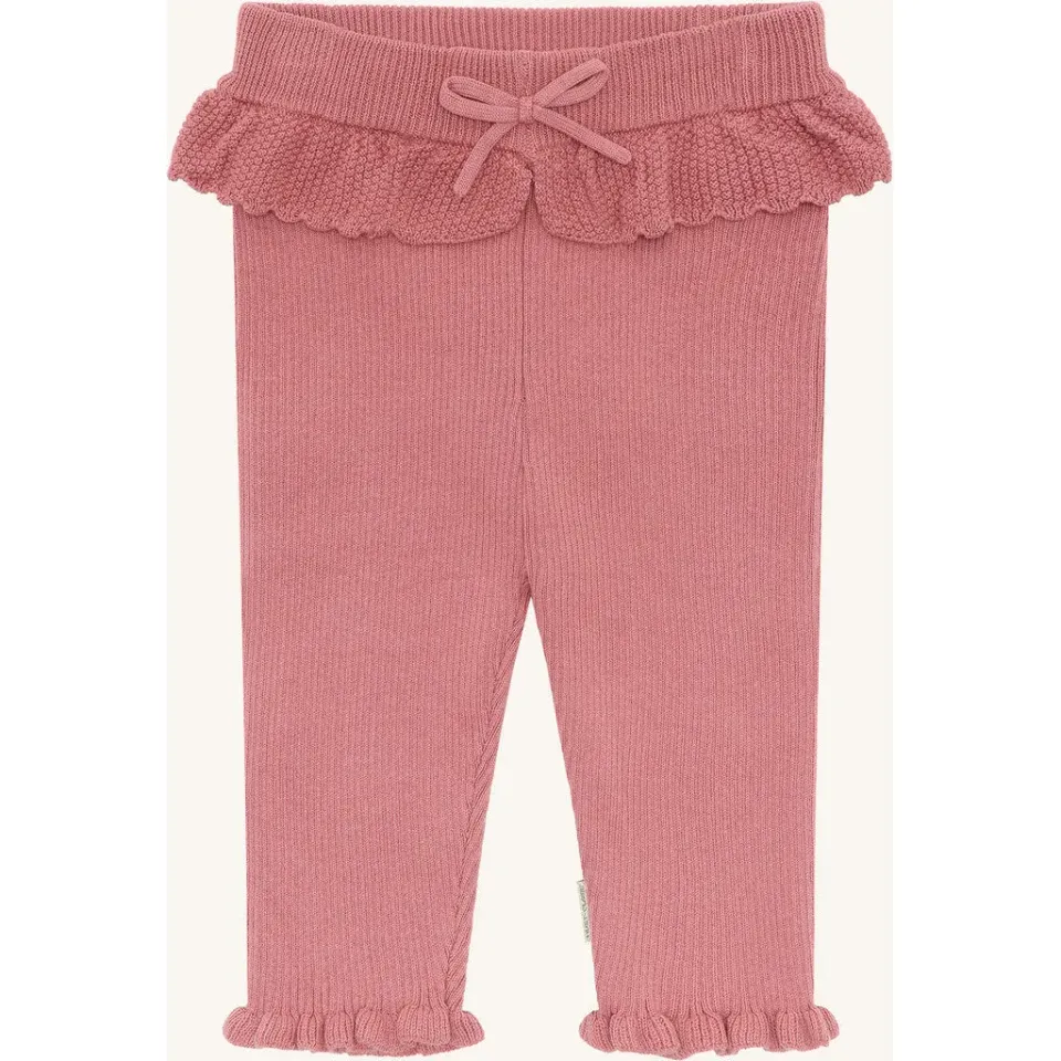 Hust & Claire HCLisa knit rib leggings Dry Rose økologisk
