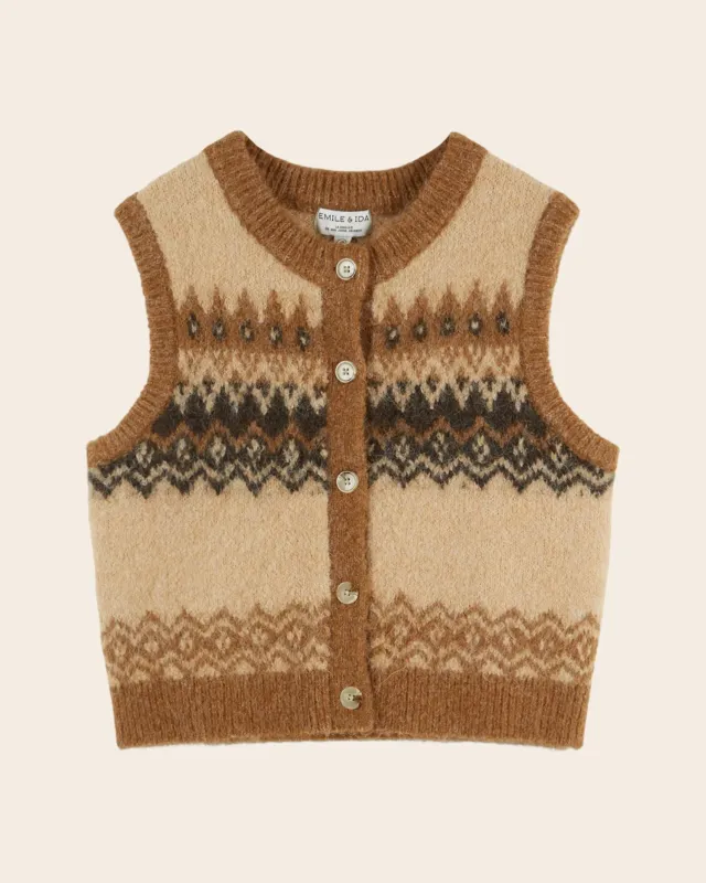 Emile et Ida Enoah vest beige uld dame