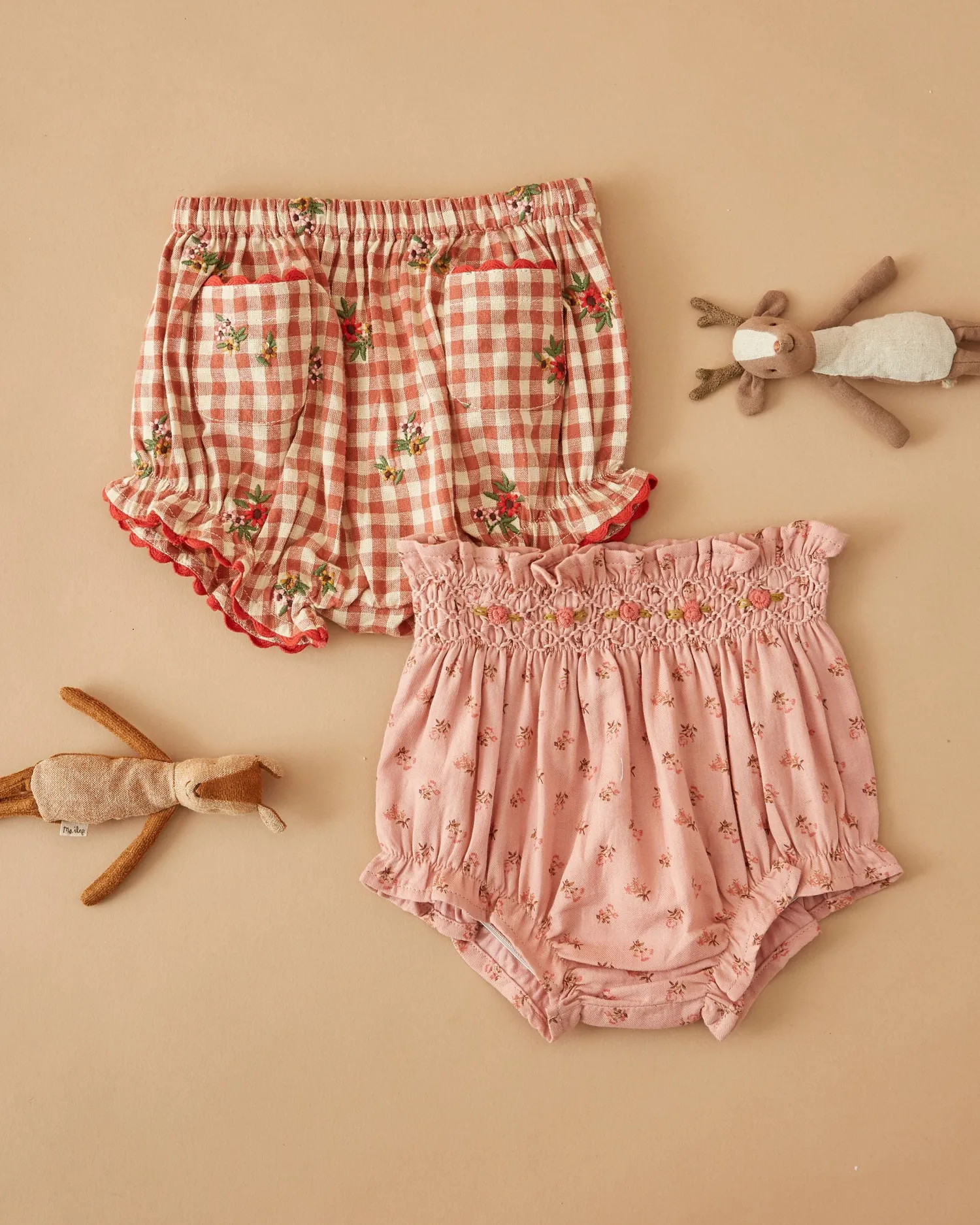 Emile et Ida Vichy Broderi bloomer terracotta