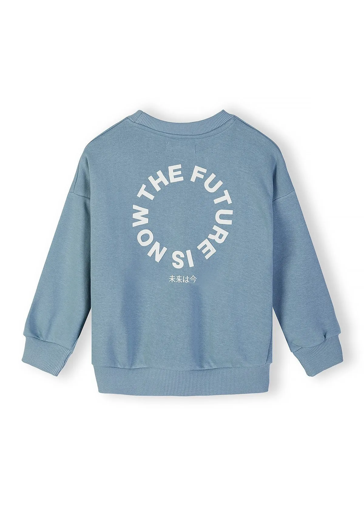 Minoti 44789 sæt blågrå drenge sweatshirt shorts