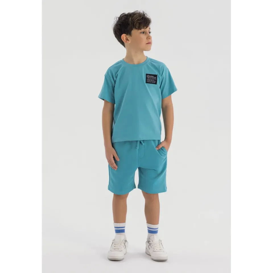 Minoti 42598 shorts sæt petrol bomuld str. 104-172