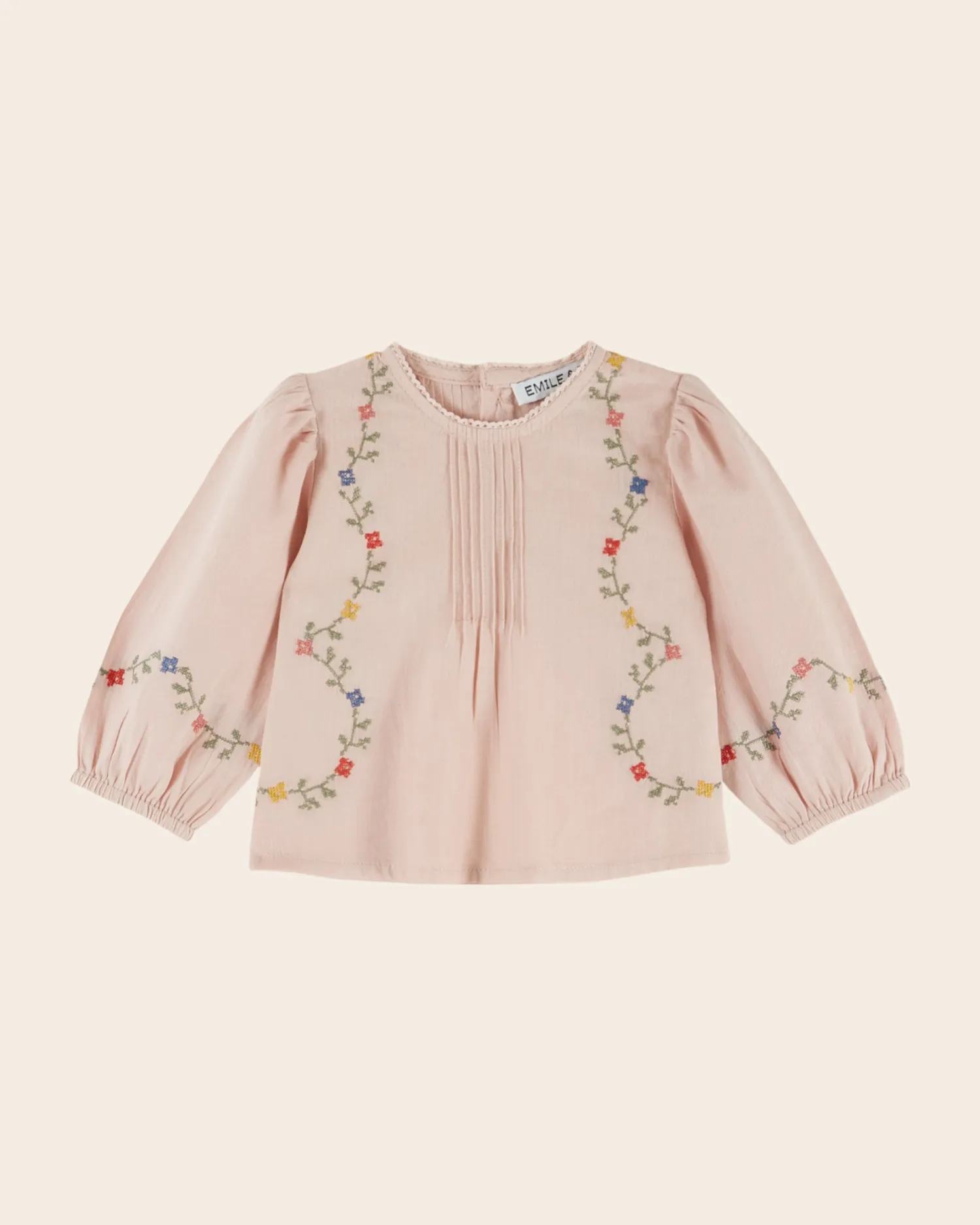 Emile et Ida Guirlande bluse rosa korssting