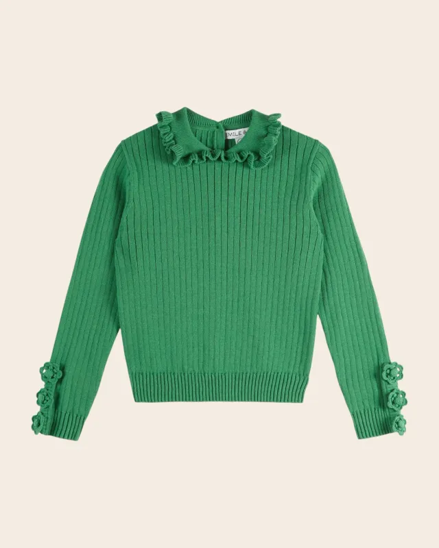 Emile et Ida Côtelé pullover grøn bomuld