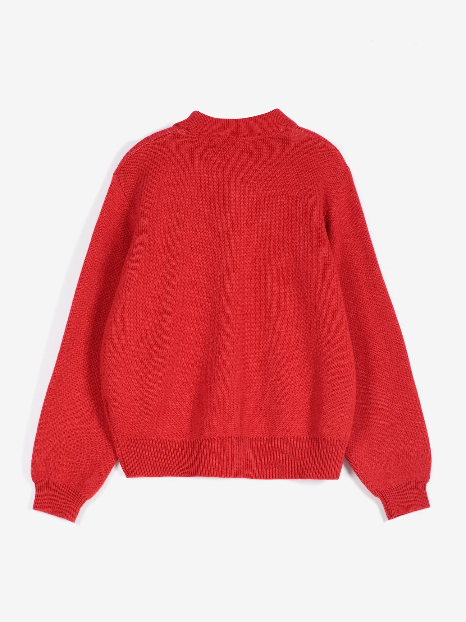 Bobo Choses Forest Scene polo cardigan rød uldblanding