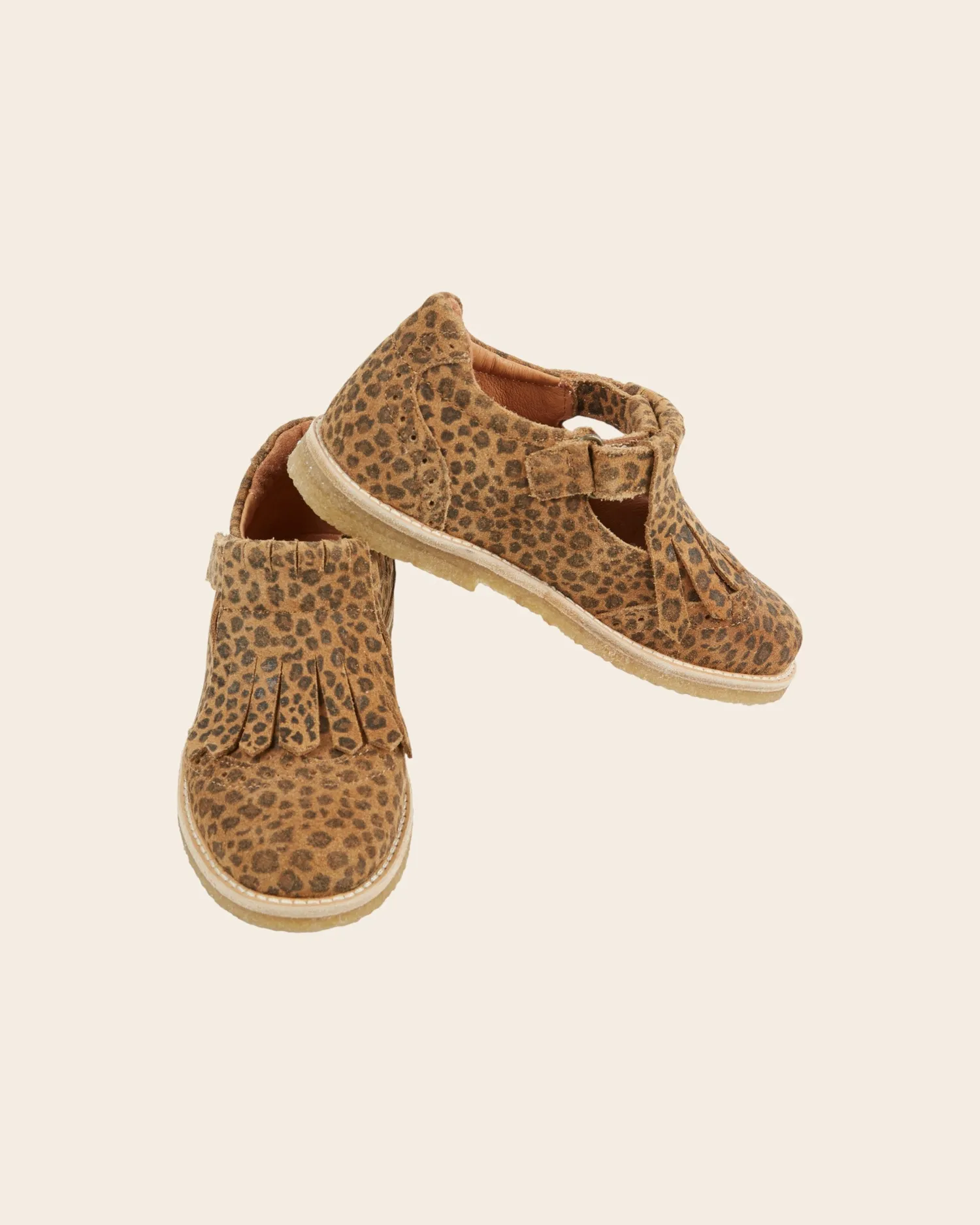 Emile et Ida Frange2 spændesko leopard ruskind