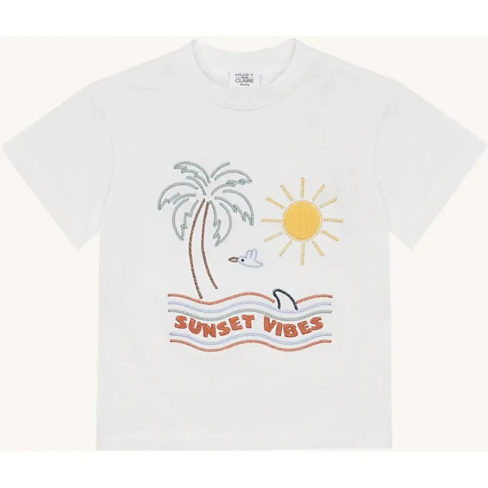 Hust & Claire Arthur Sunset t-shirt Ivory økologisk