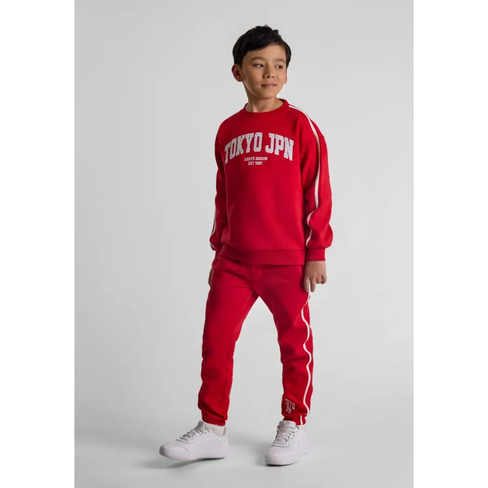Minoti 44051 joggingtøj rød 2-delt drenge