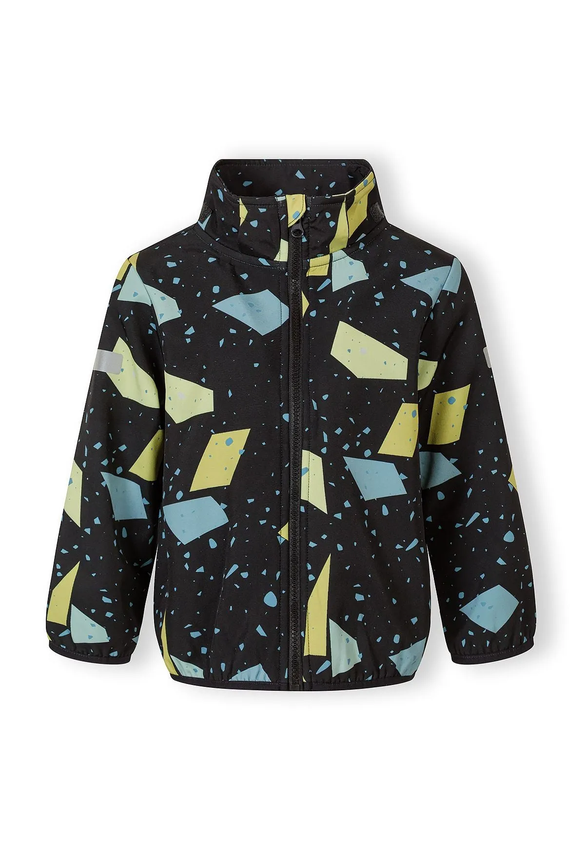 Minoti 44594 softshelljakke sort grafisk print