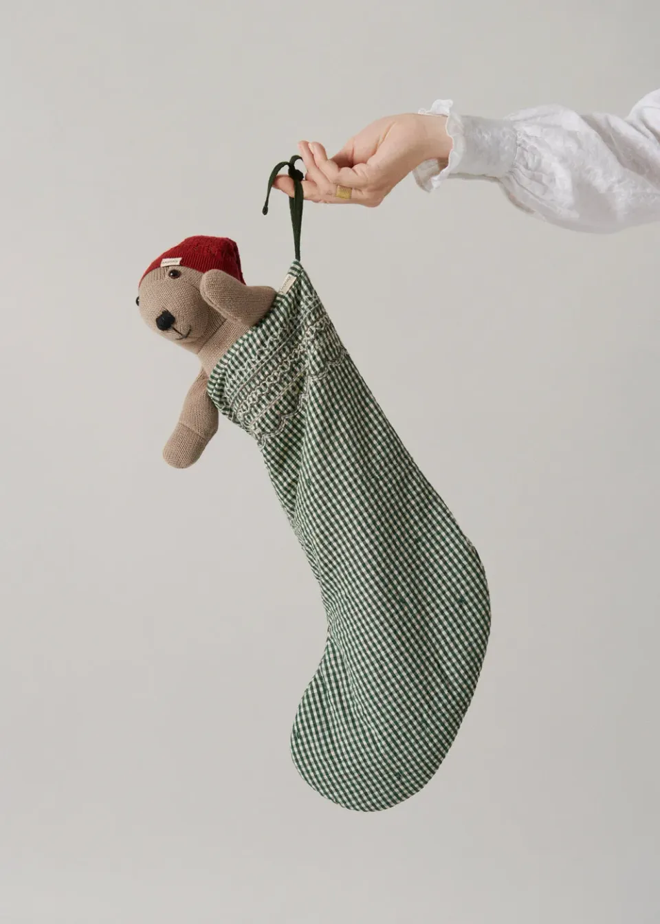 MarMar Christmas julesok Green Check ternet
