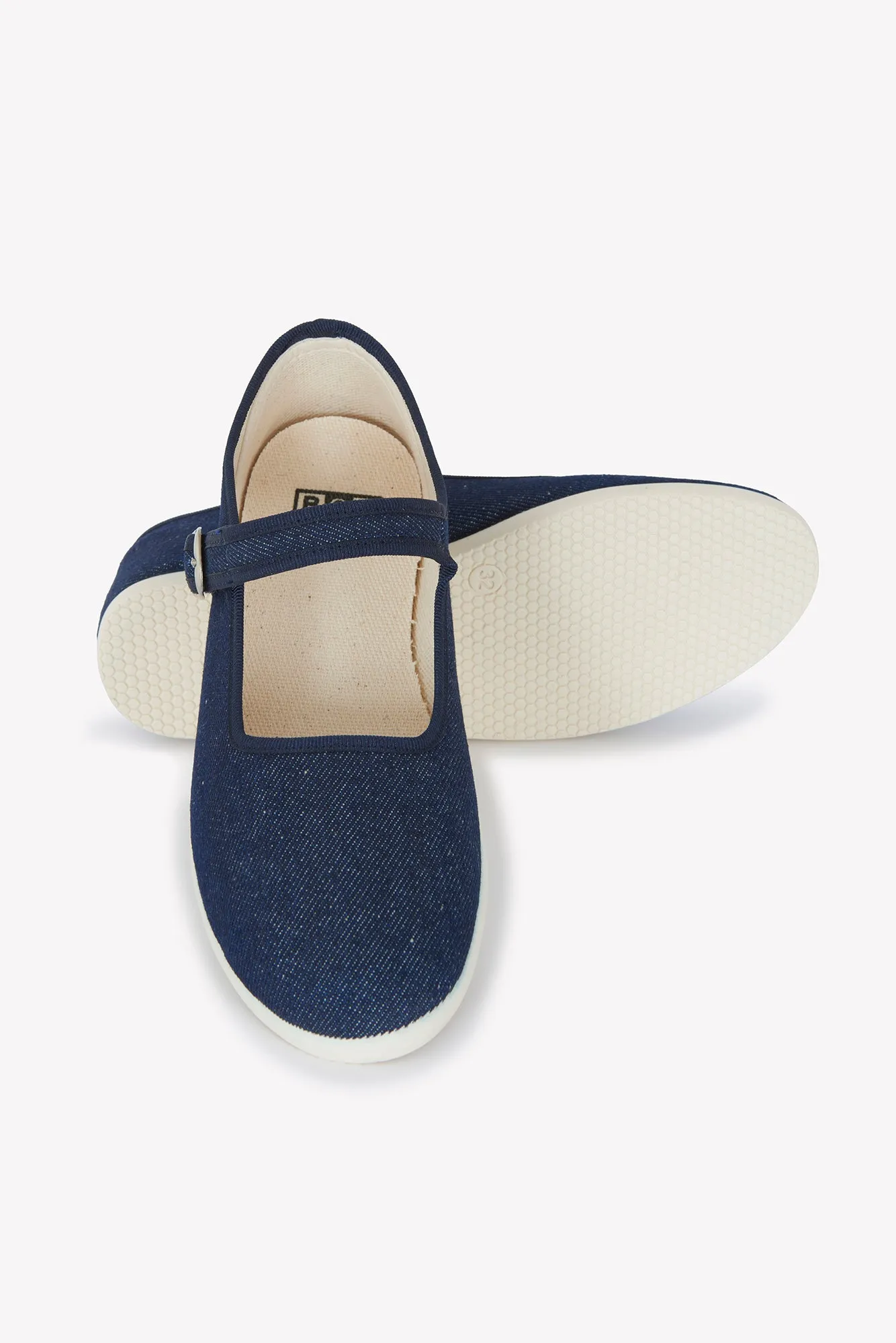 Bonton Jane ballerinaer denim mellemblå
