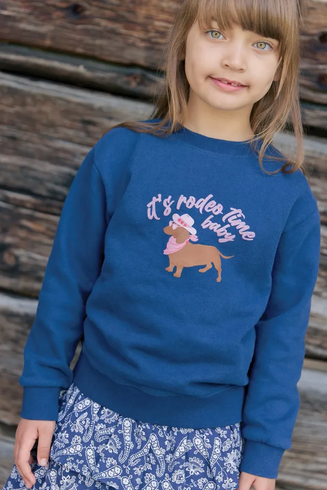 Bonton Smile Rodeo sweatshirt blå bomuld western