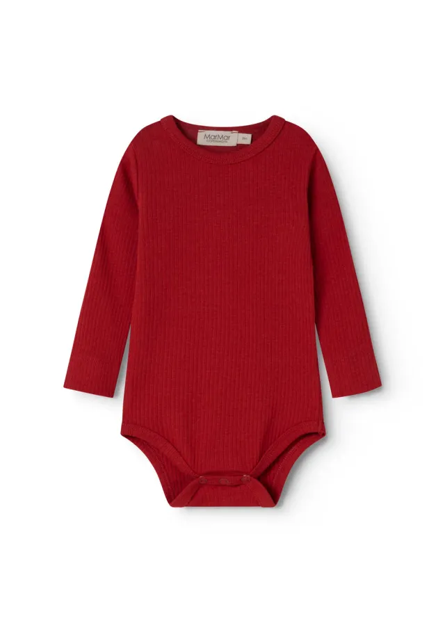 MarMar Plain Body LS bodystocking Cherry modal