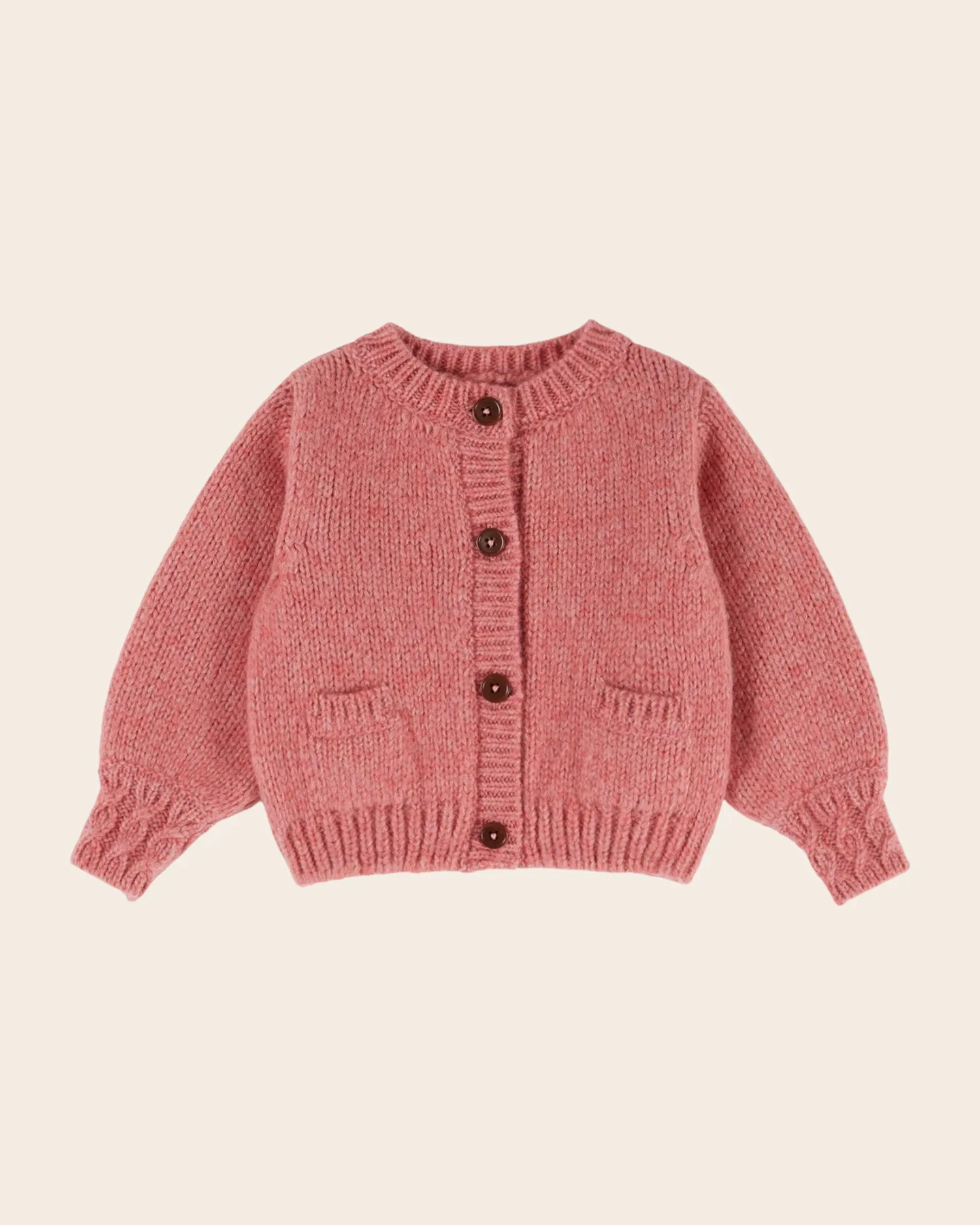 Emile et Ida Blush cardigan lyserod merinould