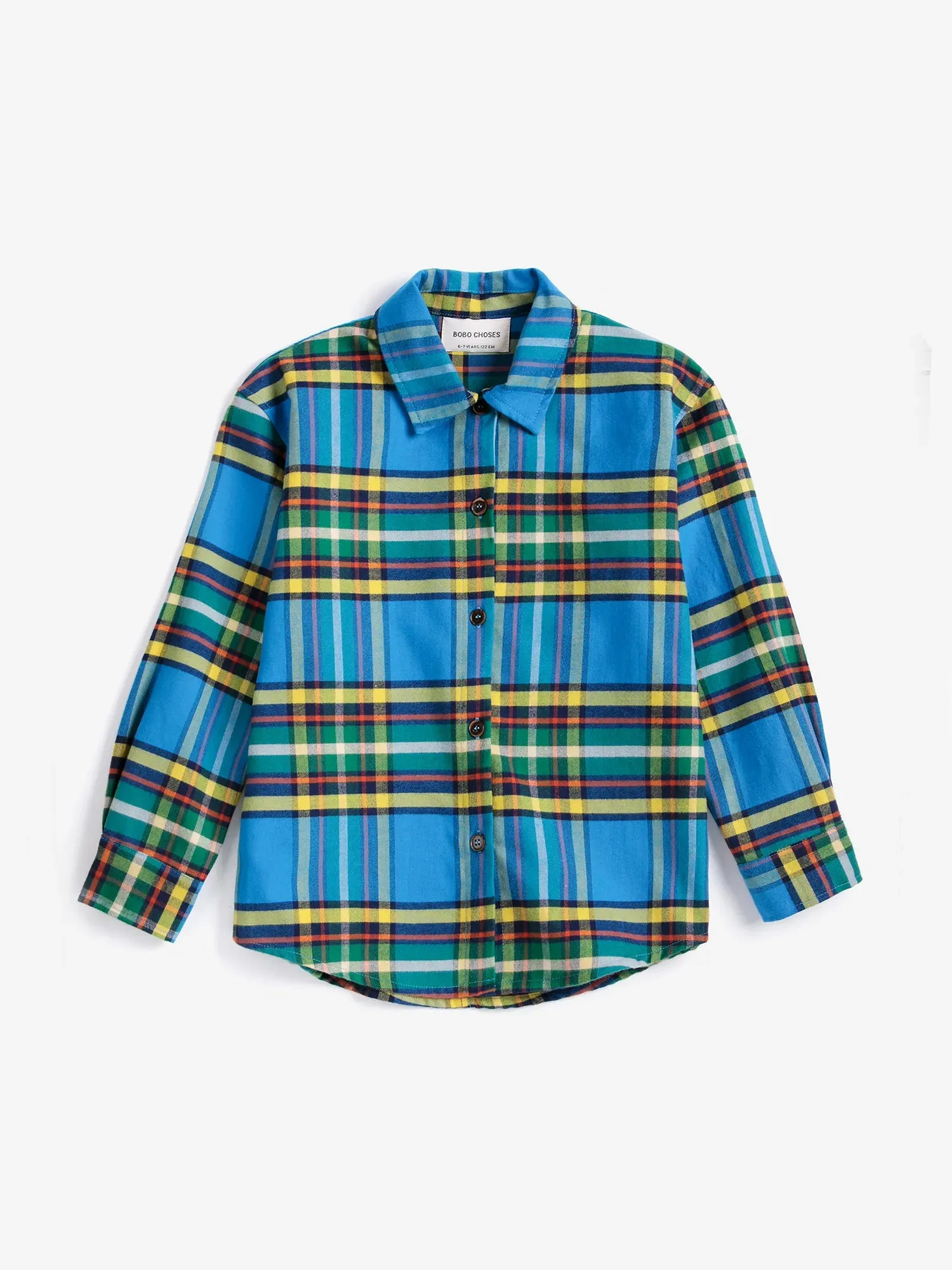 Bobo Choses Tartan All Over skjorte 2-3Y blå bomuld