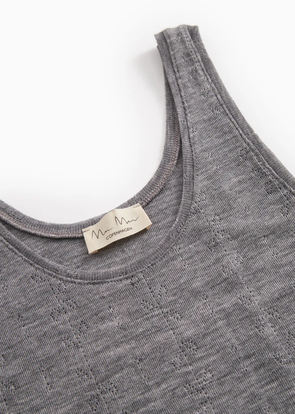 MarMar Tevo W undertrøje Grey Melange pointelle uld