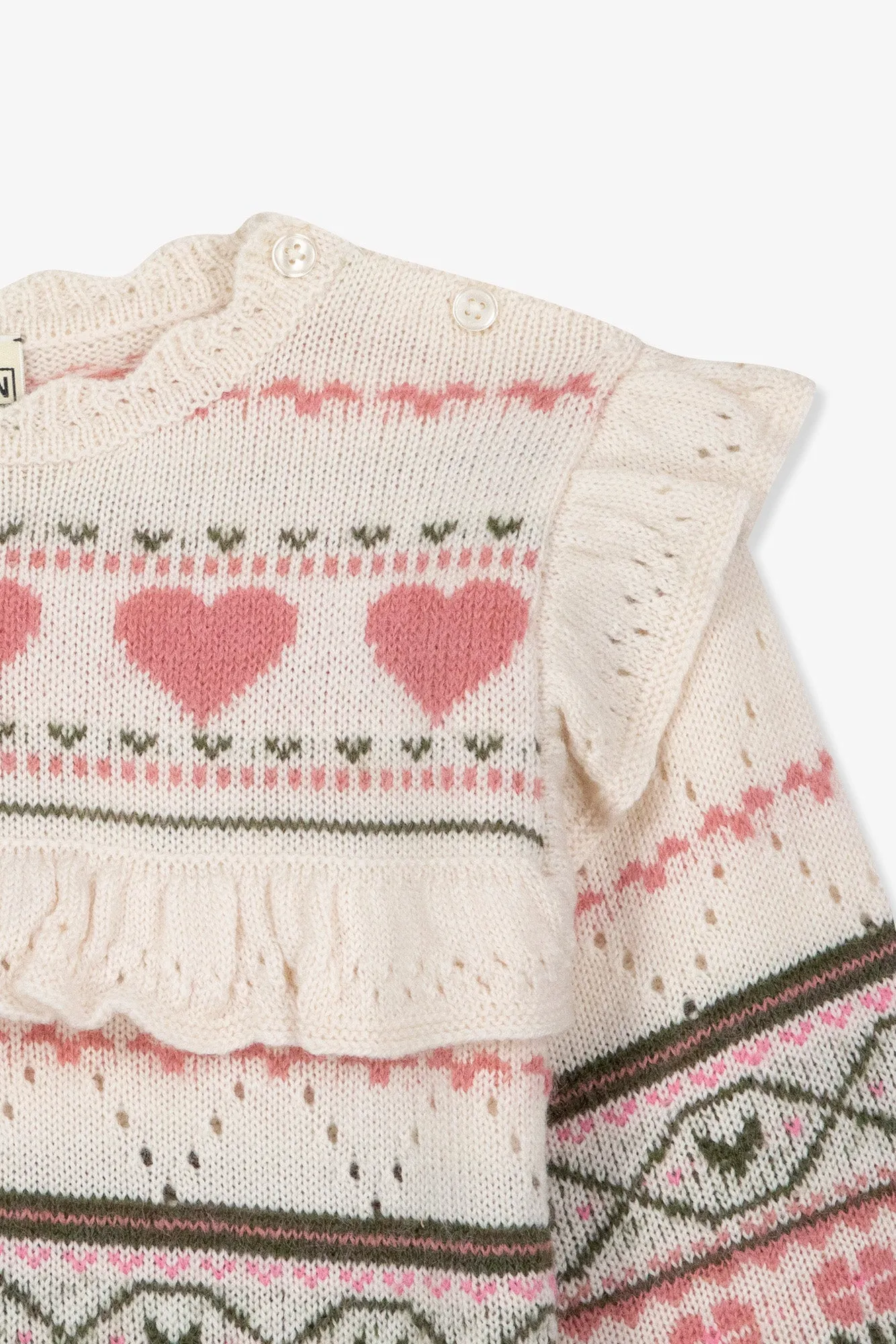 Bonton Mignonne Jacquard striktrøje uld