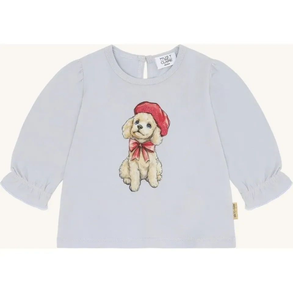 Hust & Claire Alma Poodle T-shirt A Bit Blue langærmet
