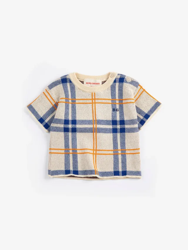 Bobo Choses Fun Tartan strikket T-shirt ternet baby